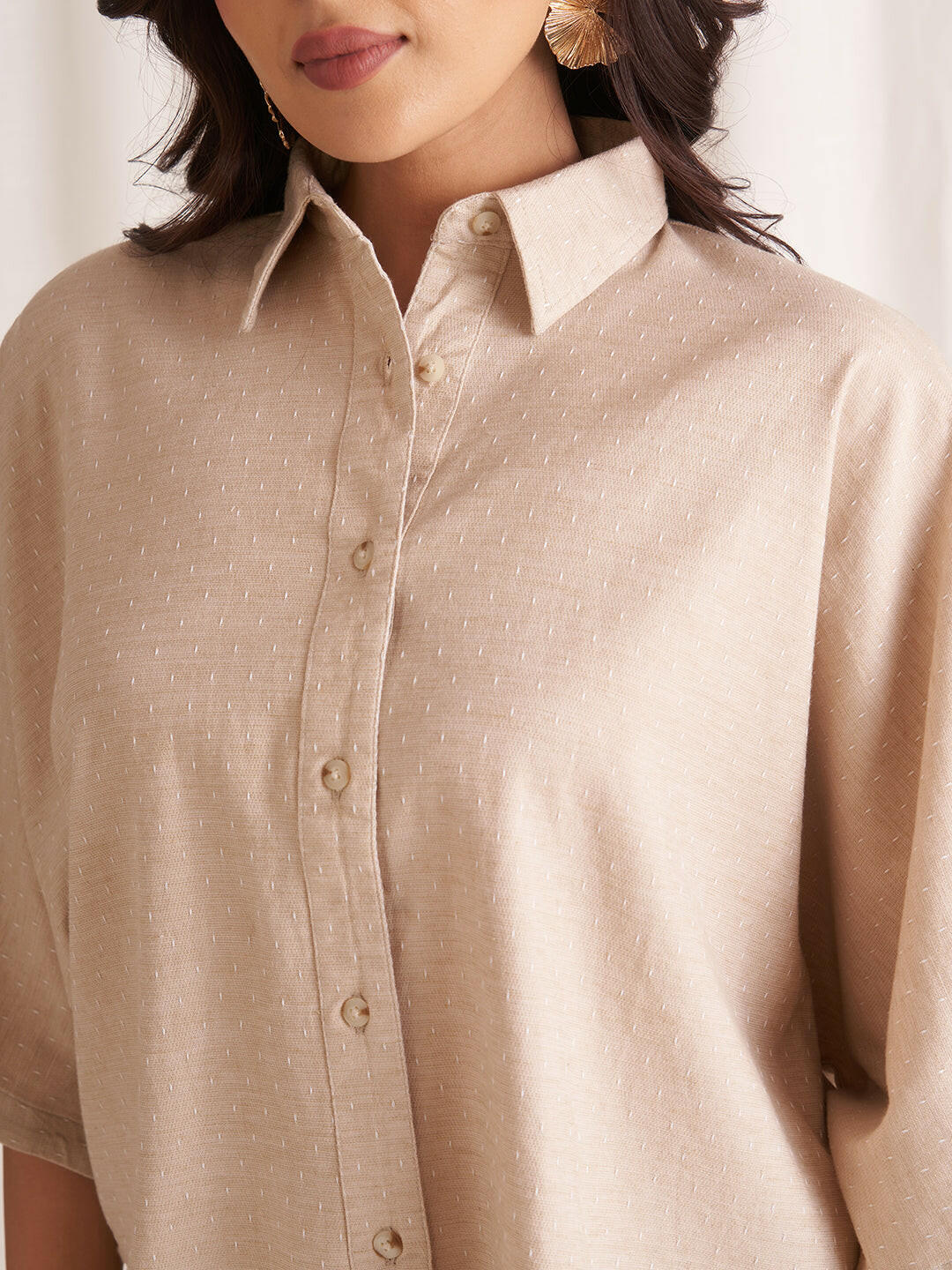 Oversized Linen Blend Shirt